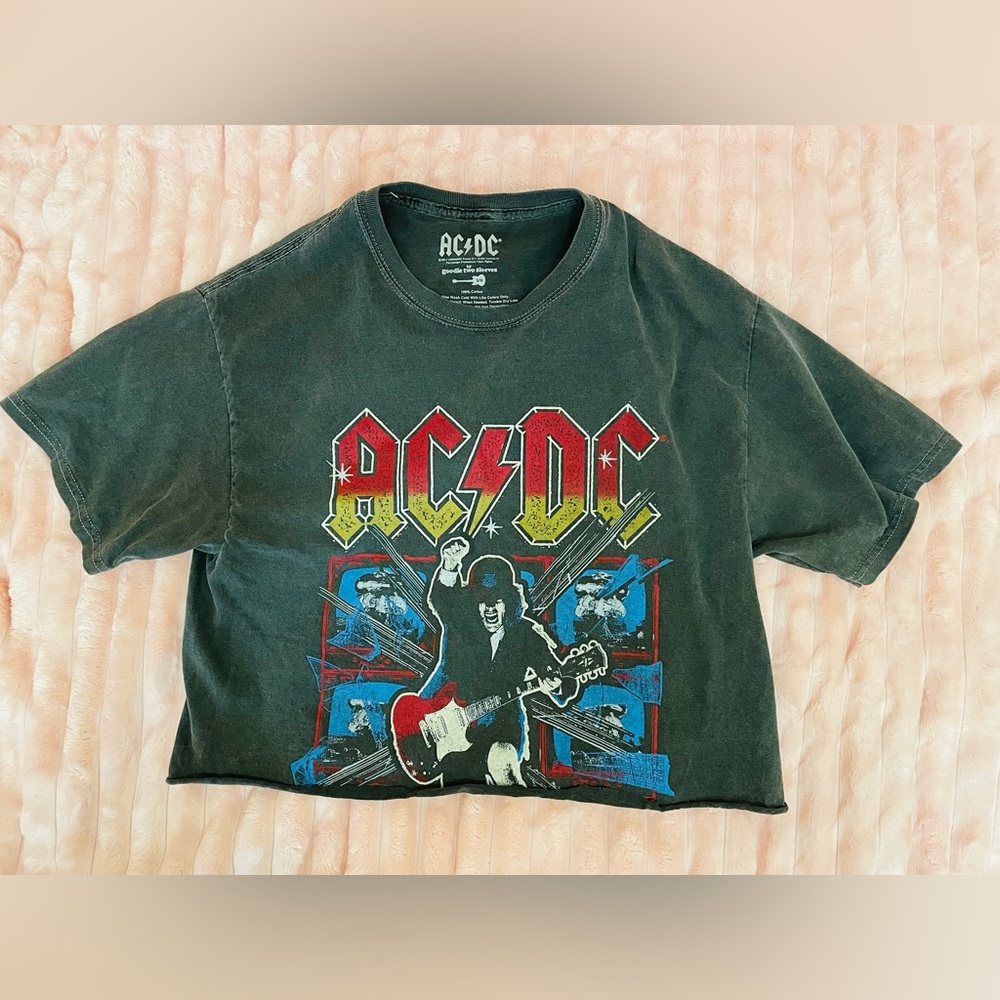 AC/DC cropped top by Goodie Two Shoes